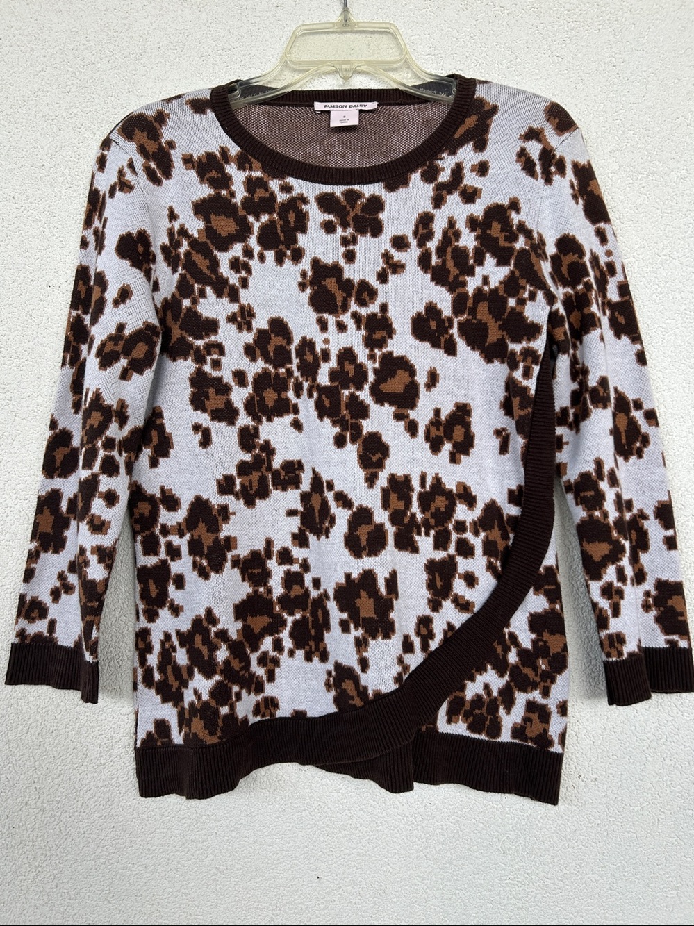 Allison Daley Cheetah Cotton Blend Pullover